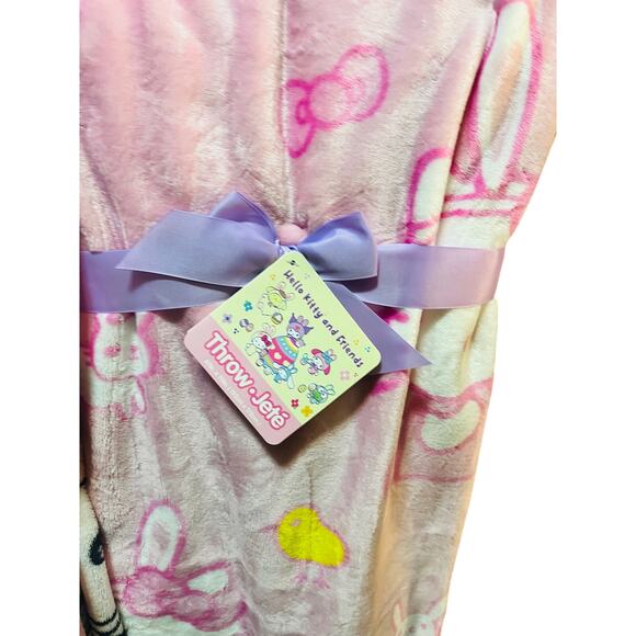Hello kitty Hello Easter baby throw 40 by 50 with 60 by 70 pink Easter throw - Picture 5 of 5